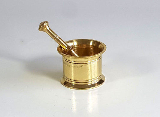 Golden Mortar and Pestle for Saffron Grinding