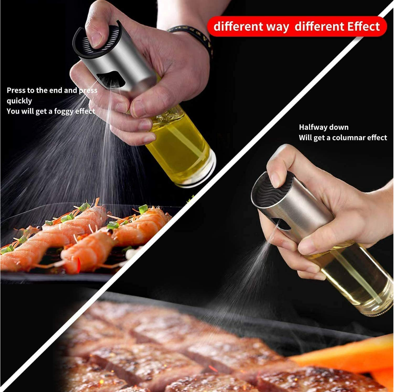 Kitchen Stainless Steel Olive Oil Sprayer Bottle Pump Oil Pot Leak-Proof Grill BBQ Sprayer Oil Dispenser BBQ Cookware Tools