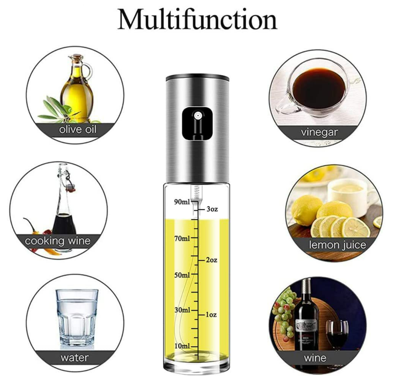 Kitchen Stainless Steel Olive Oil Sprayer Bottle Pump Oil Pot Leak-Proof Grill BBQ Sprayer Oil Dispenser BBQ Cookware Tools